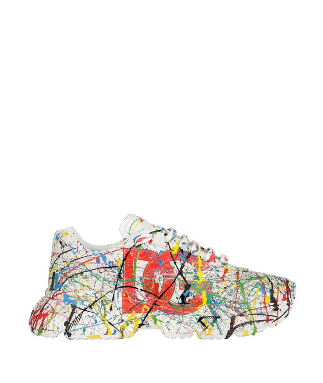 DOLCE&GABBANA Белые кожаные кеды, фото 1