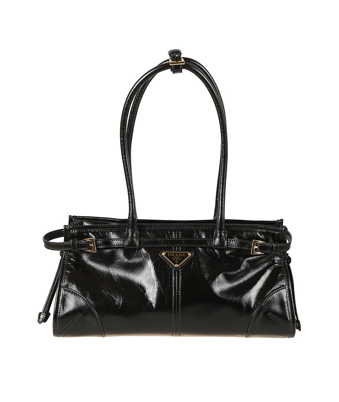 PRADA Черная кожаная сумка тоут, фото 1