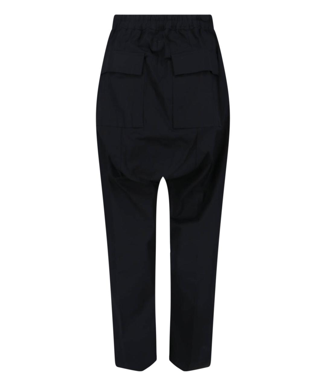 RICK OWENS Черные хлопковые повседневные брюки, фото 2