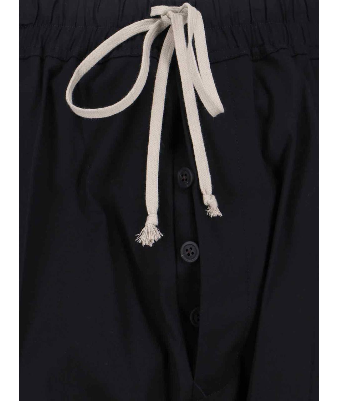 RICK OWENS Черные хлопковые повседневные брюки, фото 5