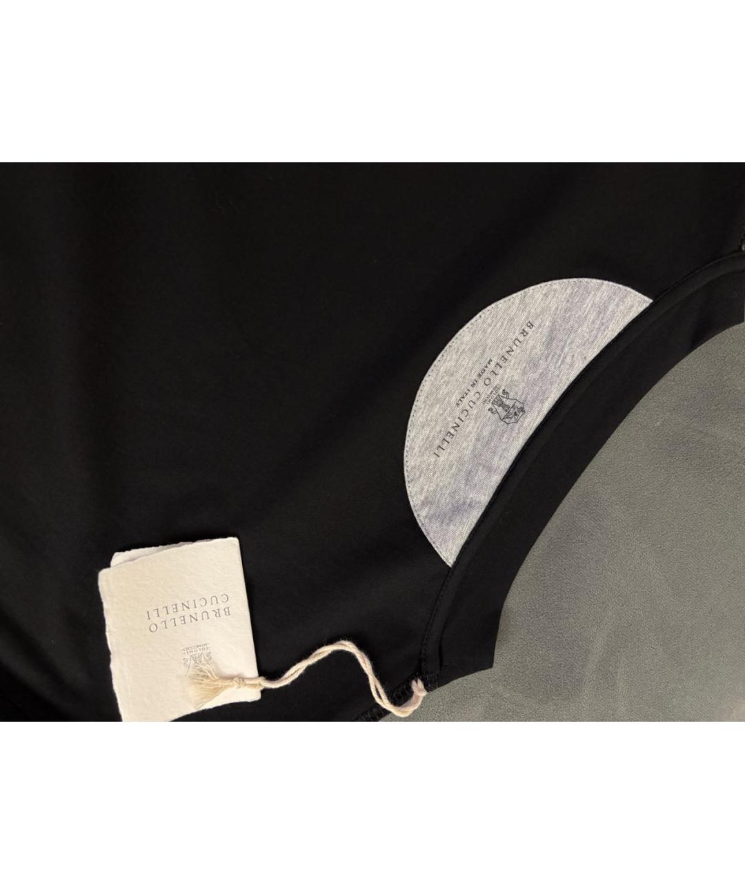 BRUNELLO CUCINELLI Черная хлопковая футболка, фото 4