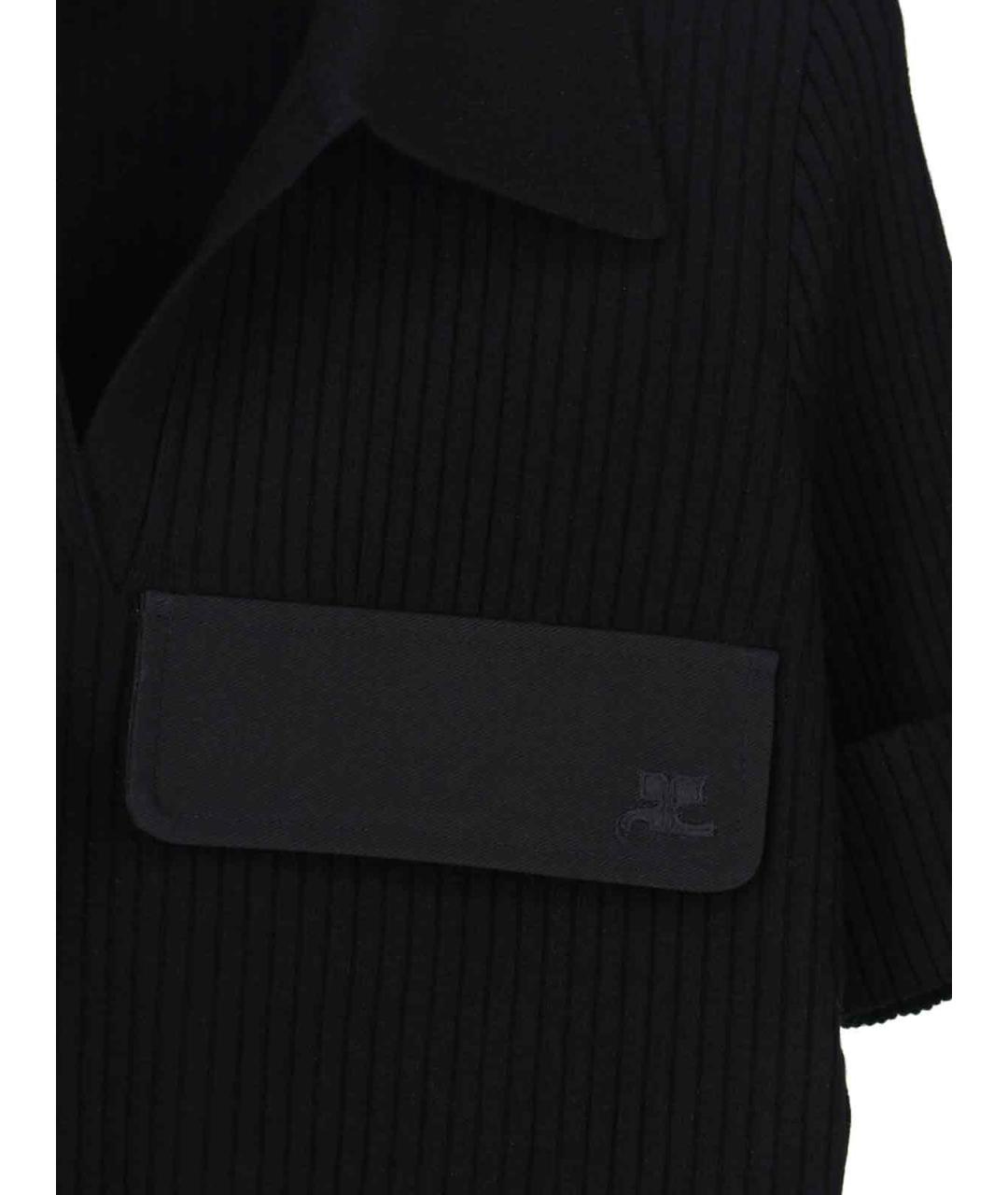 COURREGES Черная вискозная футболка, фото 3