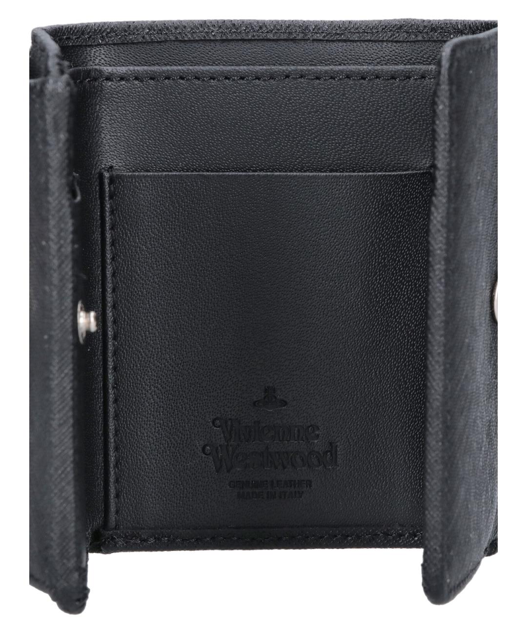 VIVIENNE WESTWOOD Черный кожаный кошелек, фото 5