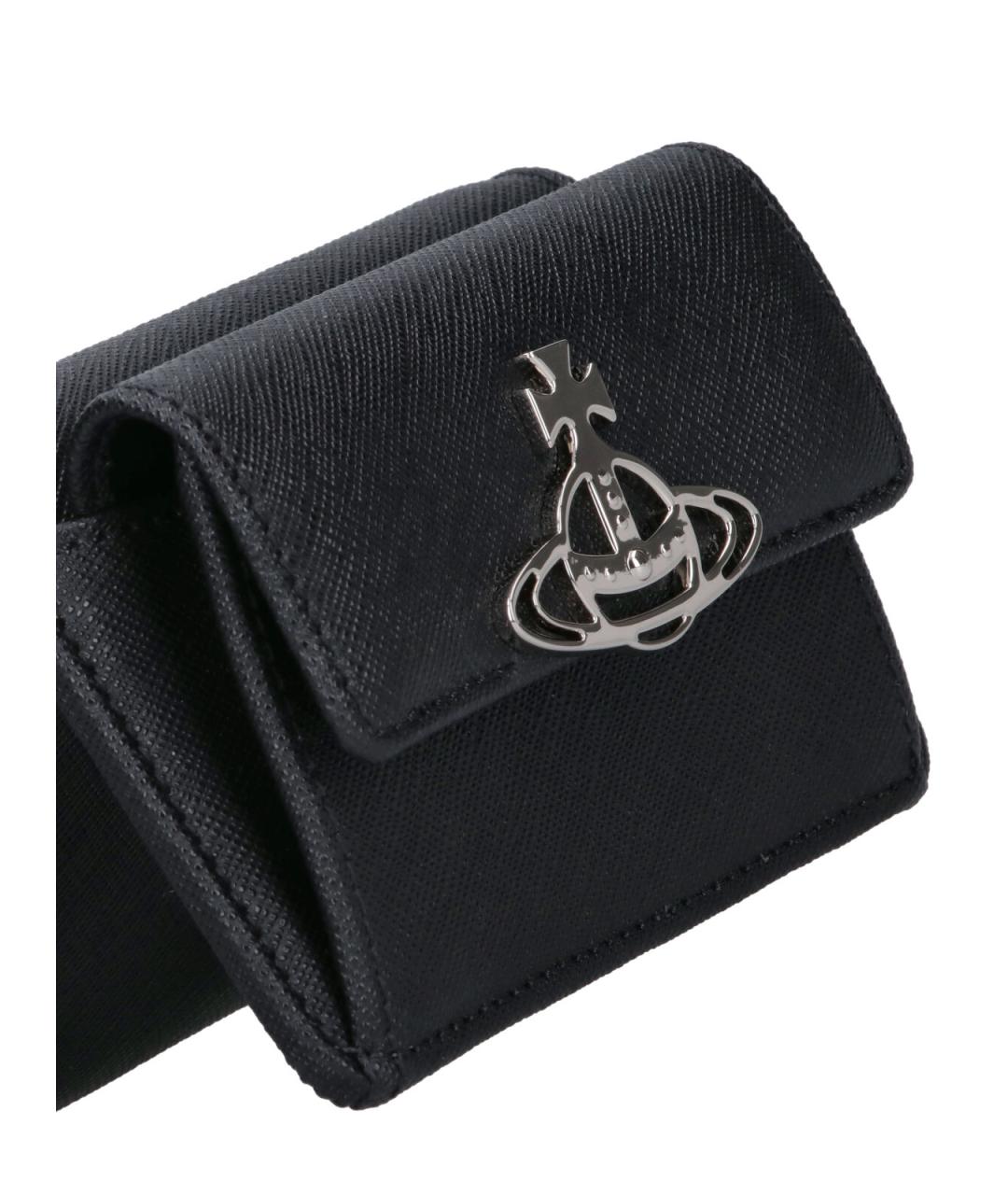 VIVIENNE WESTWOOD Черный кожаный кошелек, фото 4