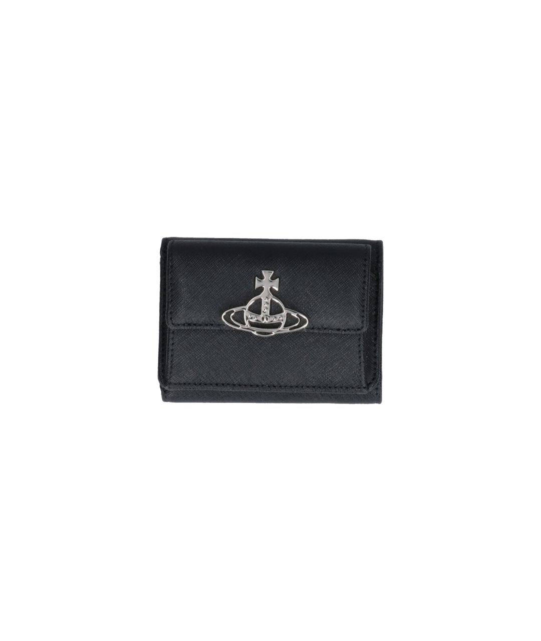 VIVIENNE WESTWOOD Черный кожаный кошелек, фото 1