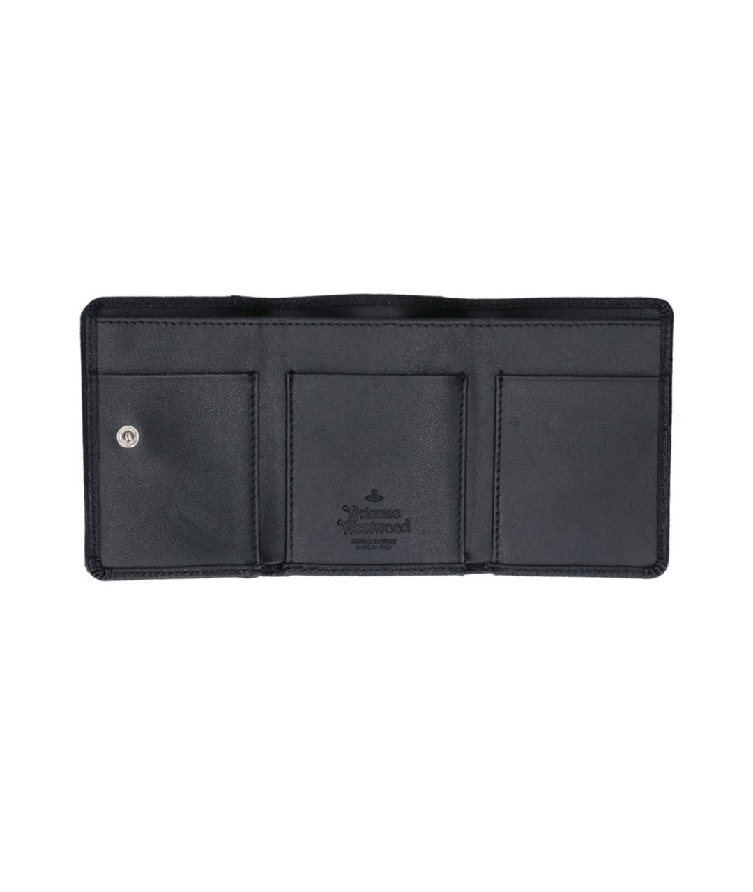 VIVIENNE WESTWOOD Черный кожаный кошелек, фото 2