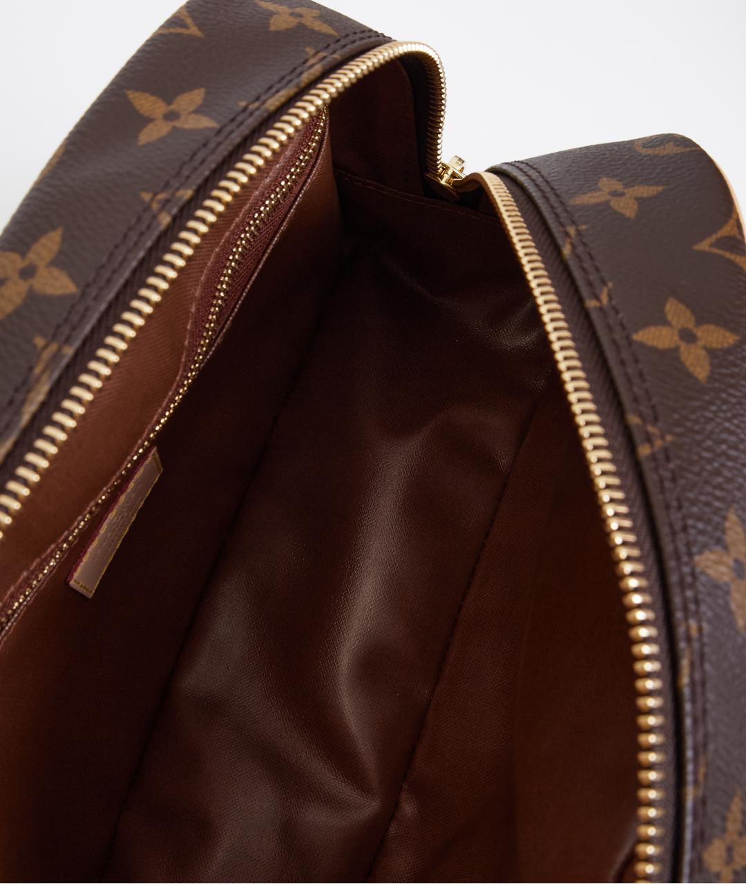 LOUIS VUITTON Коричневая кожаная косметичка, фото 8