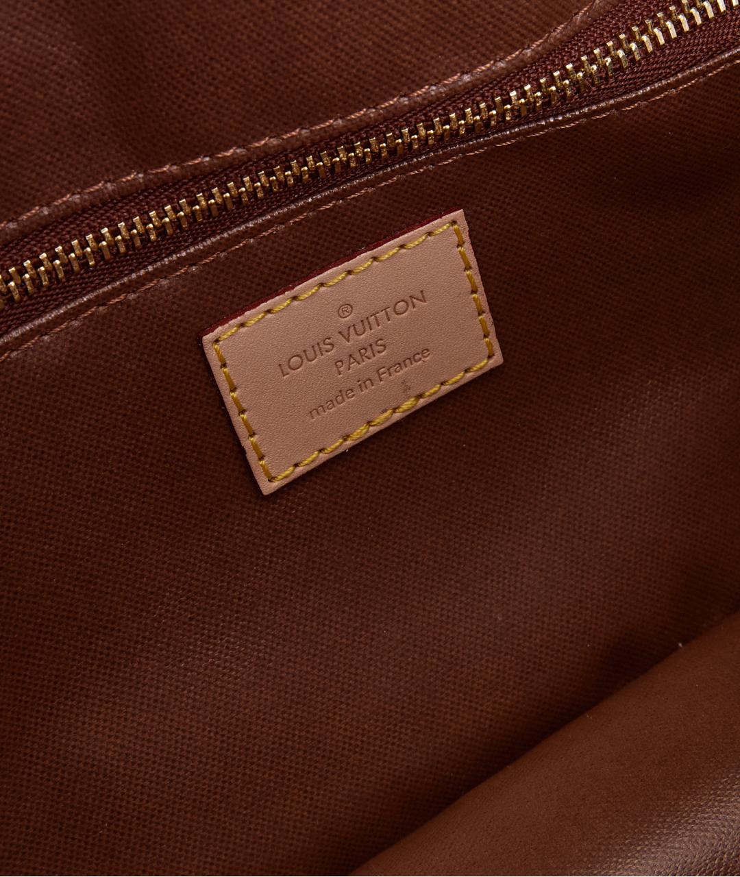 LOUIS VUITTON Коричневая кожаная косметичка, фото 7