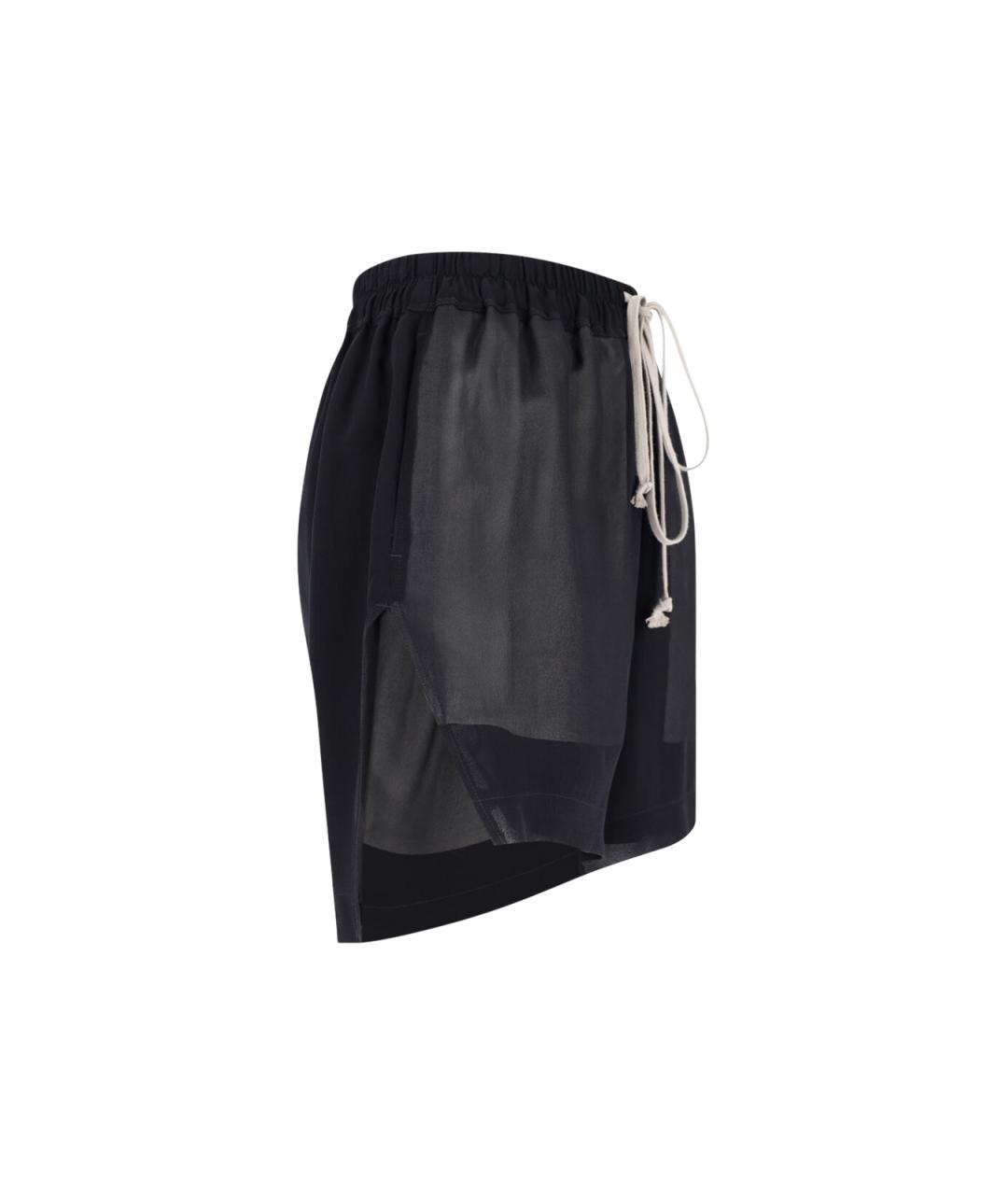 RICK OWENS Черные шелковые шорты, фото 3