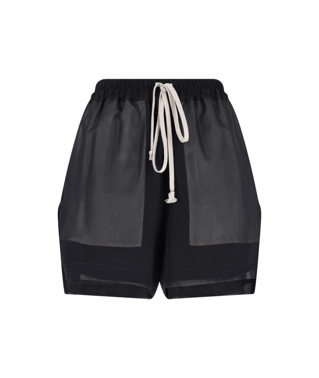 RICK OWENS Черные шелковые шорты, фото 1