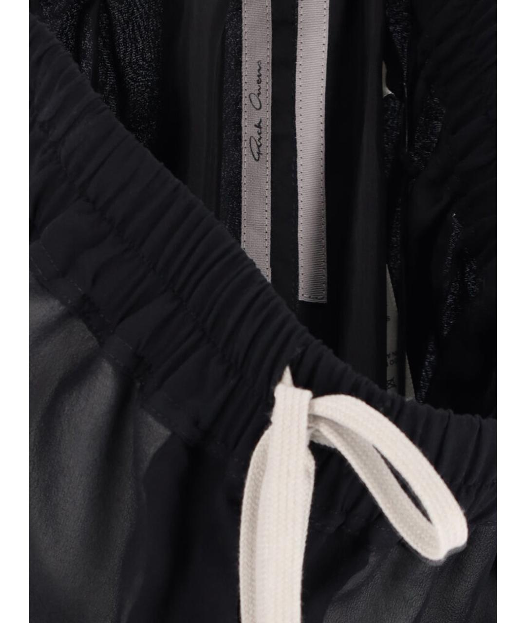 RICK OWENS Черные шелковые шорты, фото 4