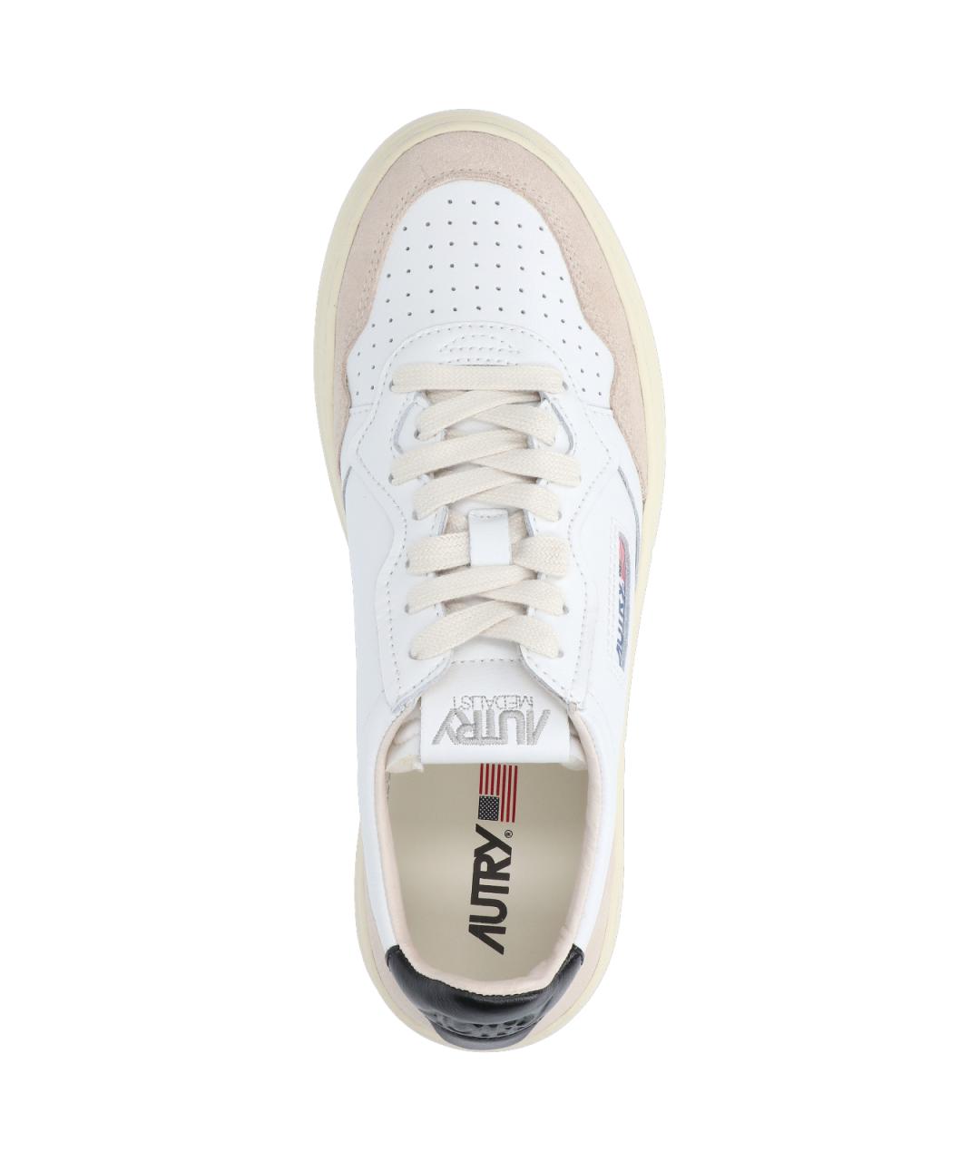 AUTRY Белые кожаные низкие кроссовки / кеды, фото 5