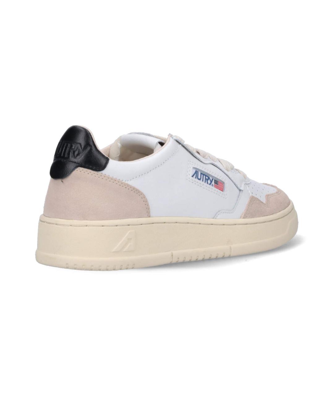 AUTRY Белые кожаные низкие кроссовки / кеды, фото 4