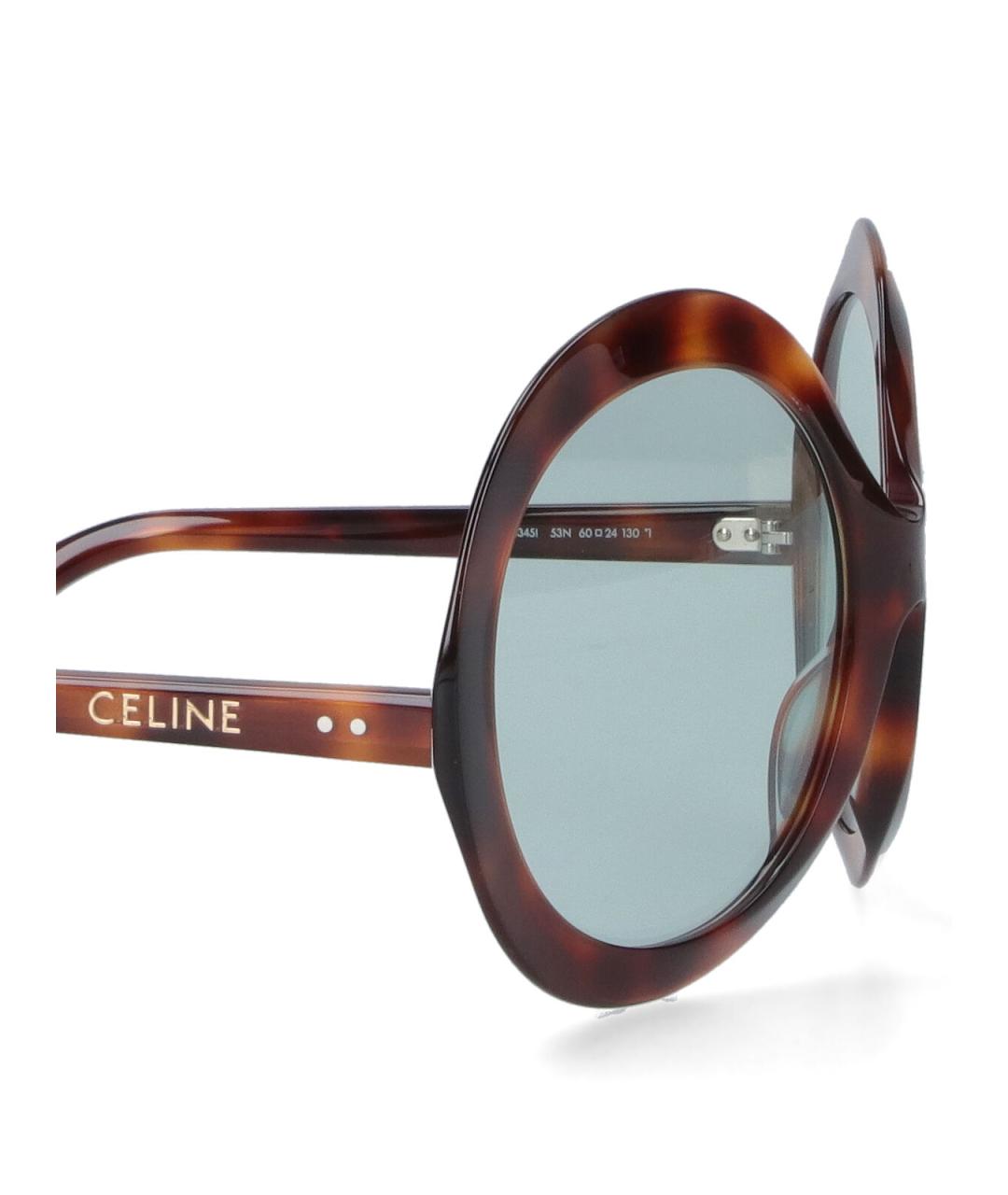 CELINE Коричневые пластиковые солнцезащитные очки, фото 3