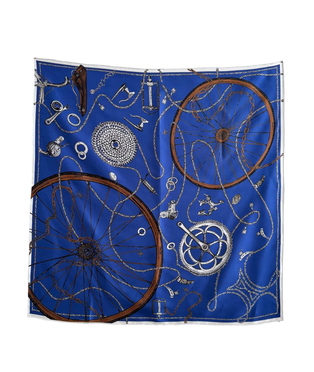 CELINE Синий шелковый платок, фото 2