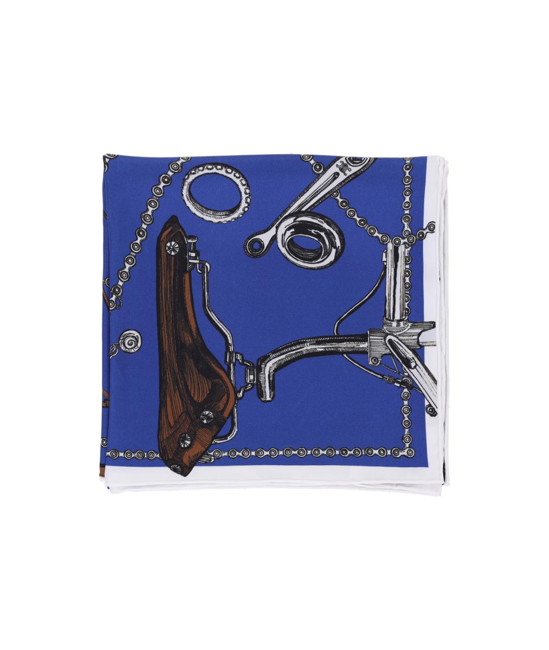 CELINE Синий шелковый платок, фото 1