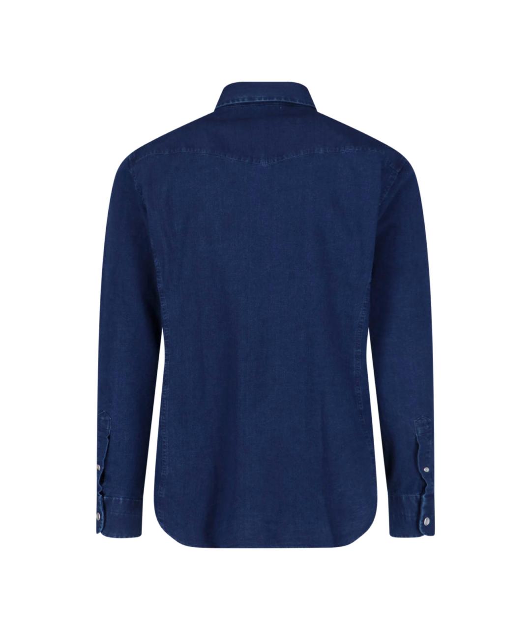 TOM FORD Синяя хлопковая кэжуал рубашка, фото 2