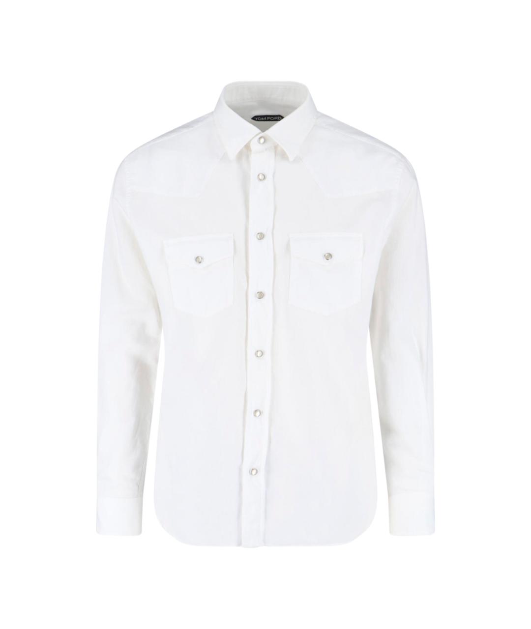 TOM FORD Белая хлопковая кэжуал рубашка, фото 1