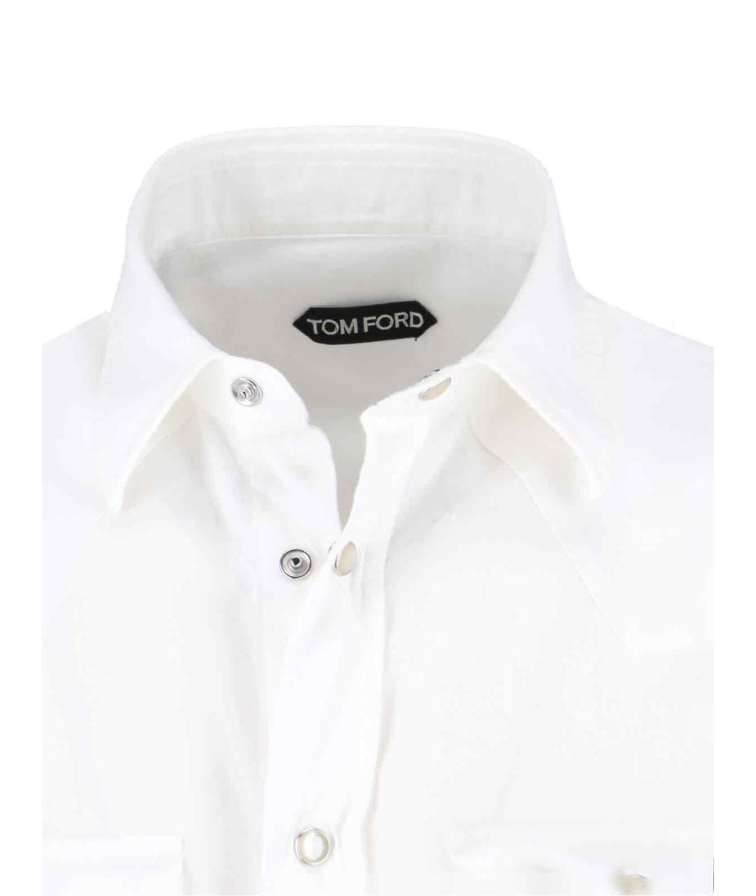 TOM FORD Белая хлопковая кэжуал рубашка, фото 4
