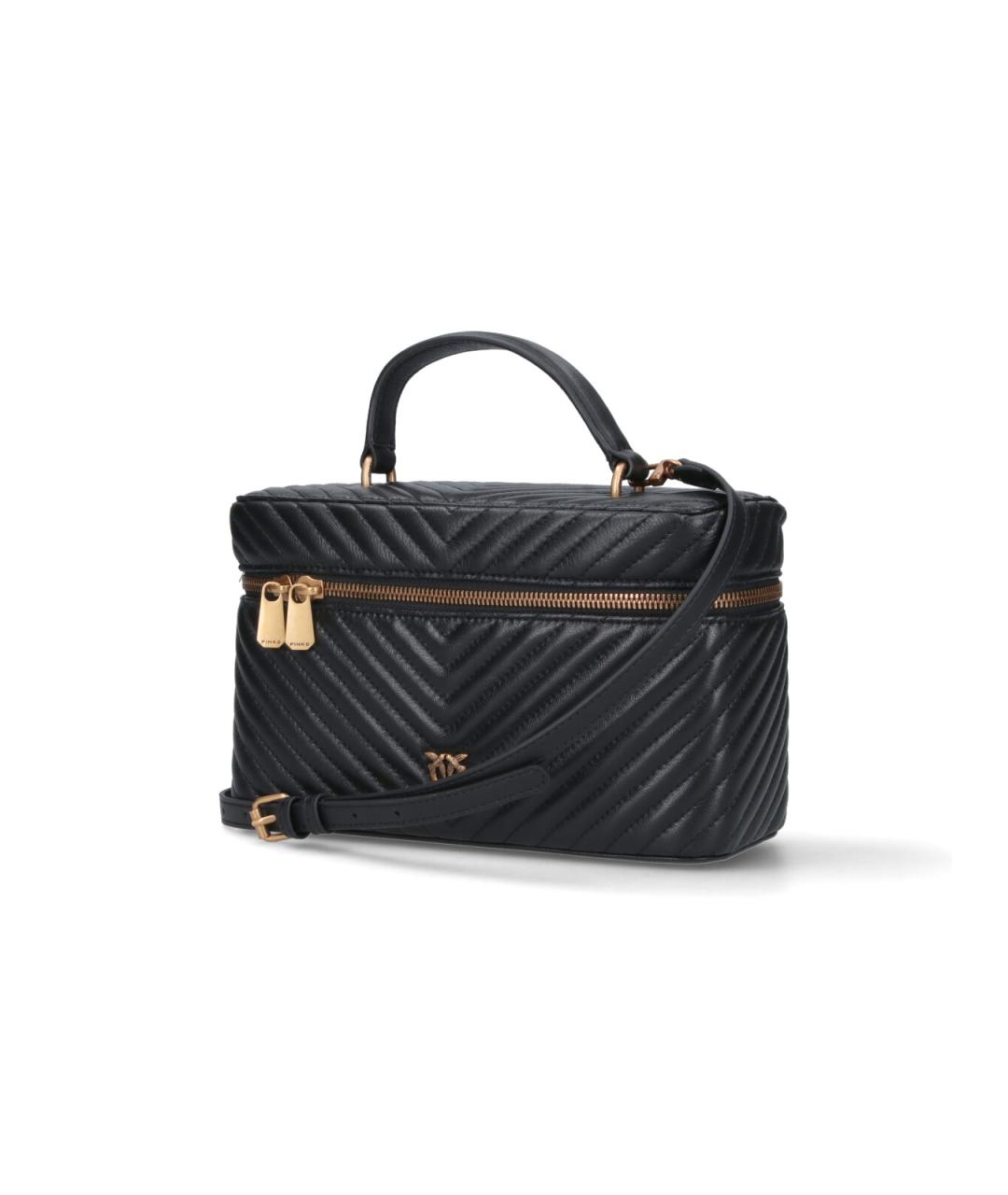 PINKO Черная кожаная сумка с короткими ручками, фото 2