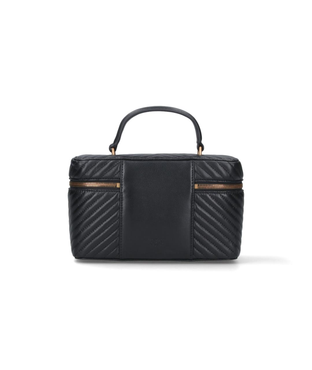 PINKO Черная кожаная сумка с короткими ручками, фото 3