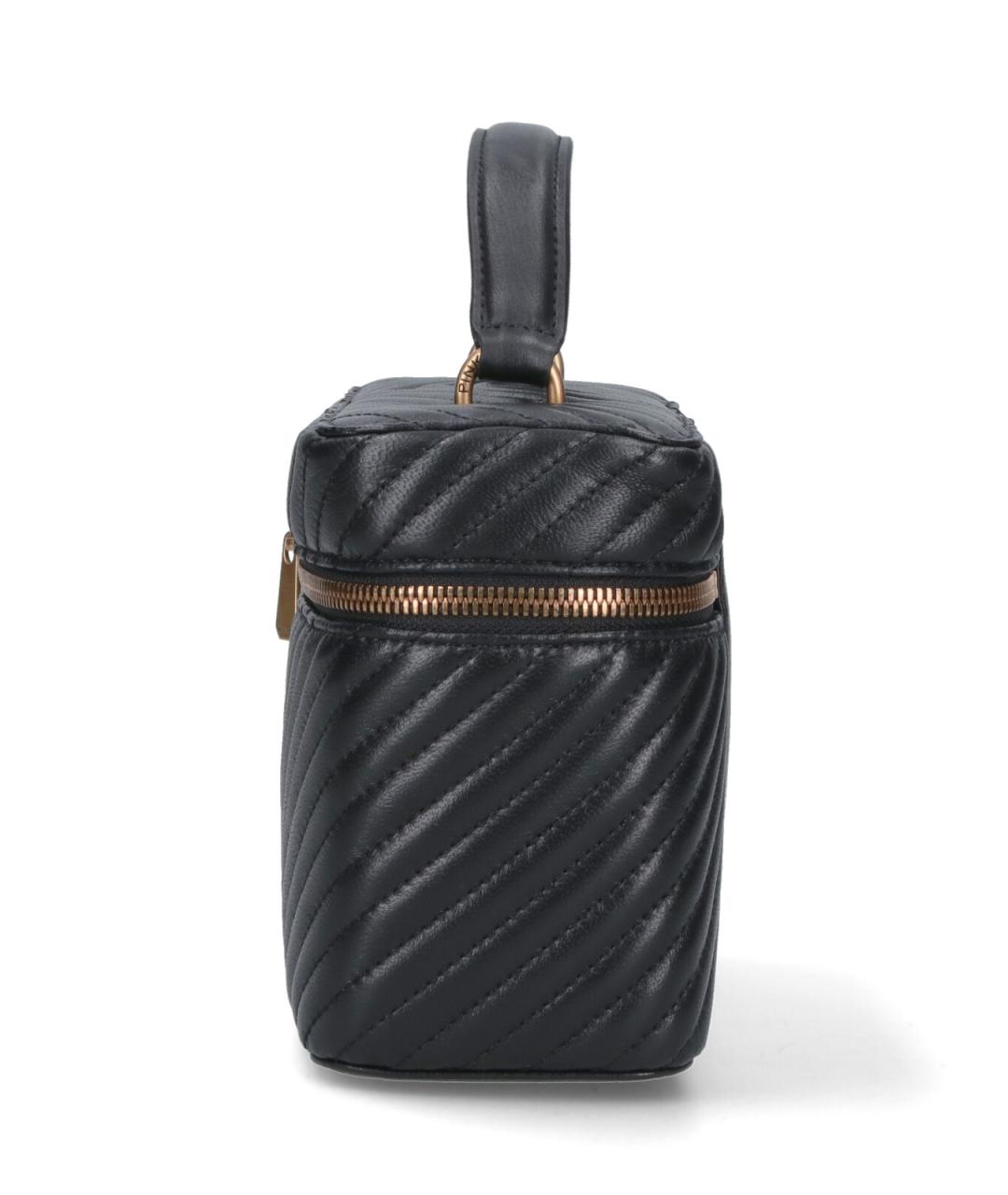 PINKO Черная кожаная сумка с короткими ручками, фото 5