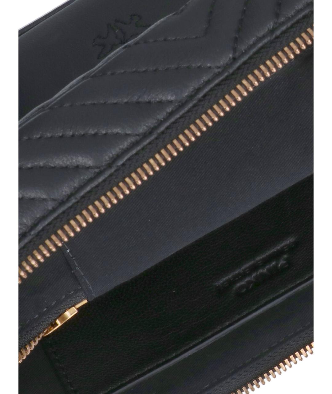 PINKO Черная кожаная сумка с короткими ручками, фото 4