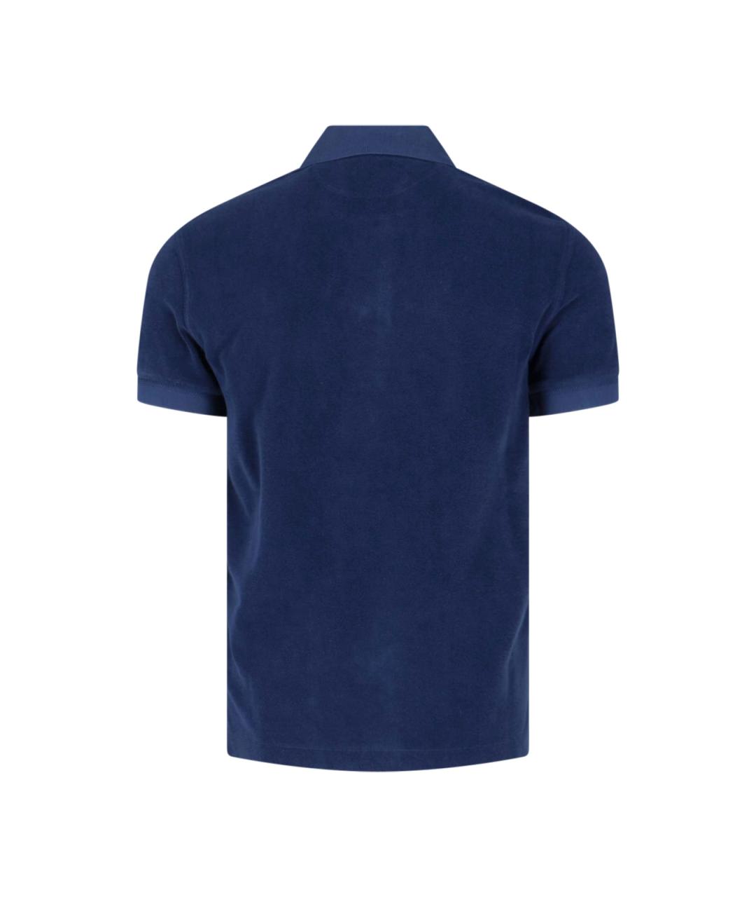 TOM FORD Синее хлопковое поло с длинным рукавом, фото 2
