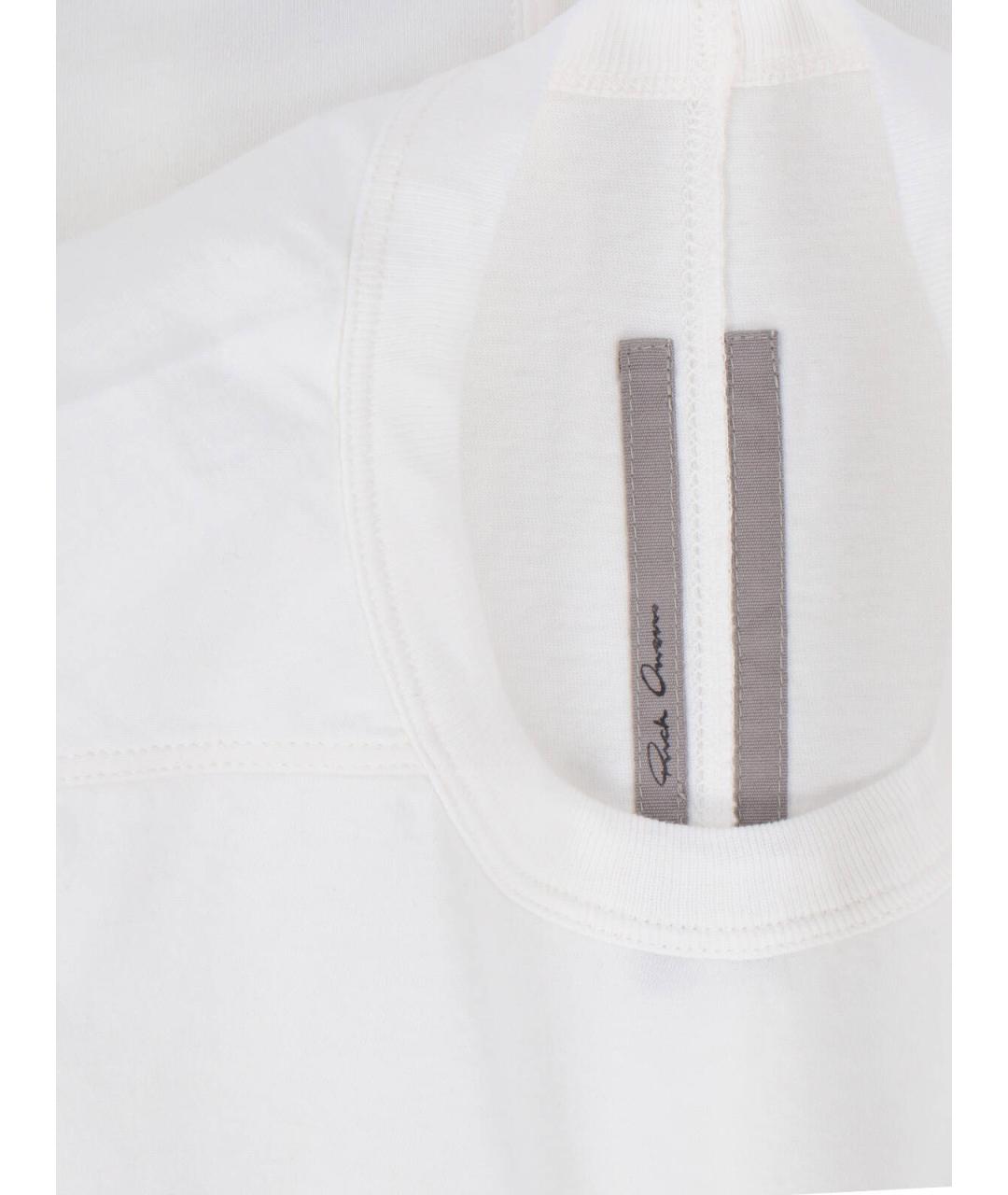 RICK OWENS Белая хлопковая футболка, фото 3