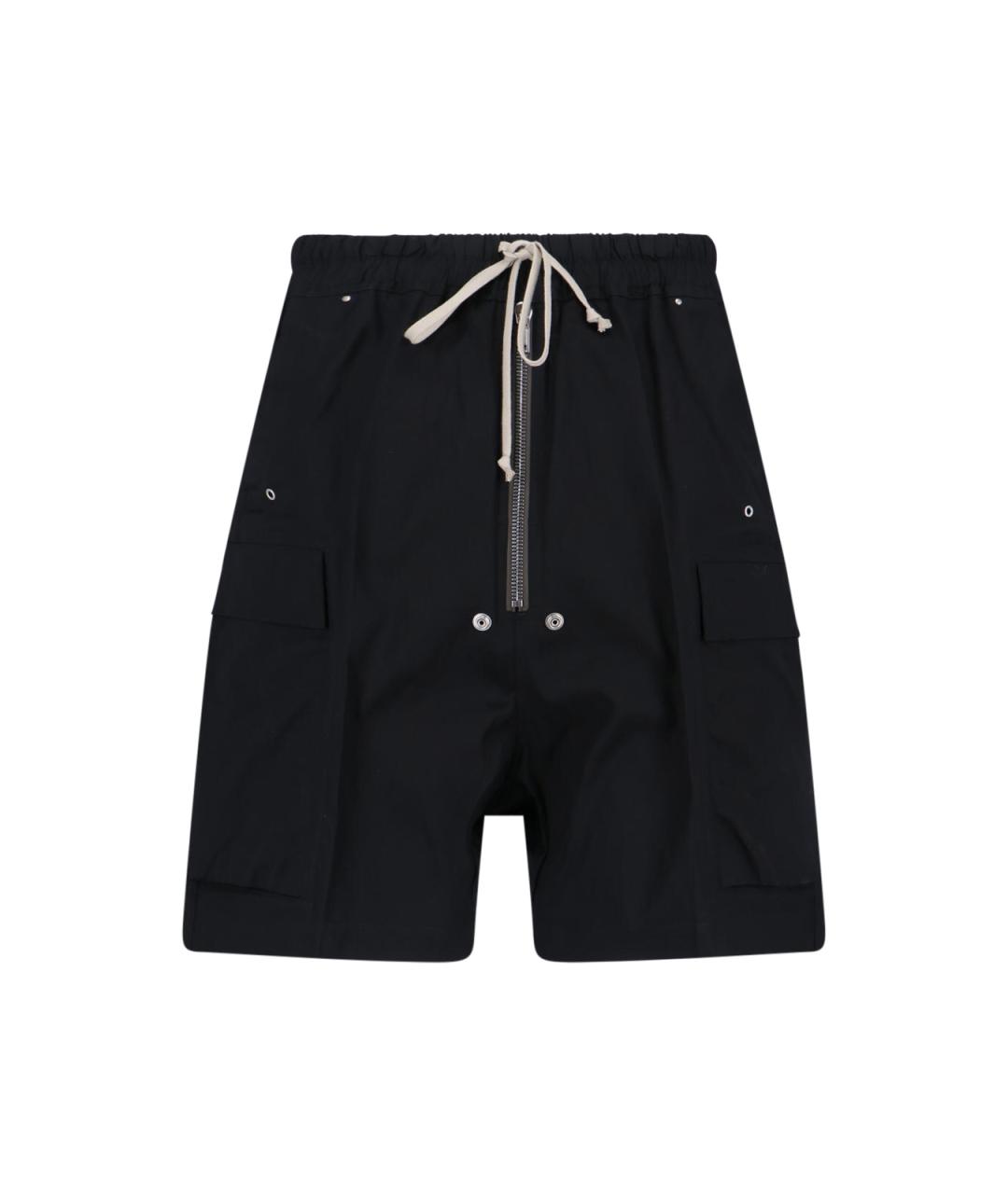 RICK OWENS Черные хлопковые шорты, фото 1