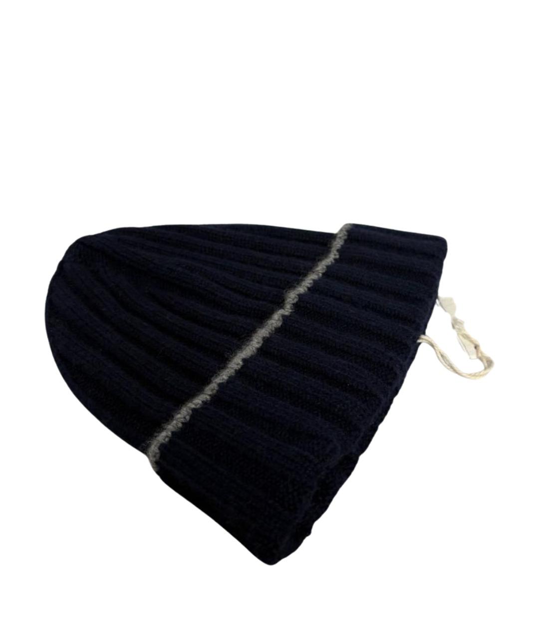 BRUNELLO CUCINELLI Темно-синяя кашемировая шапка, фото 1