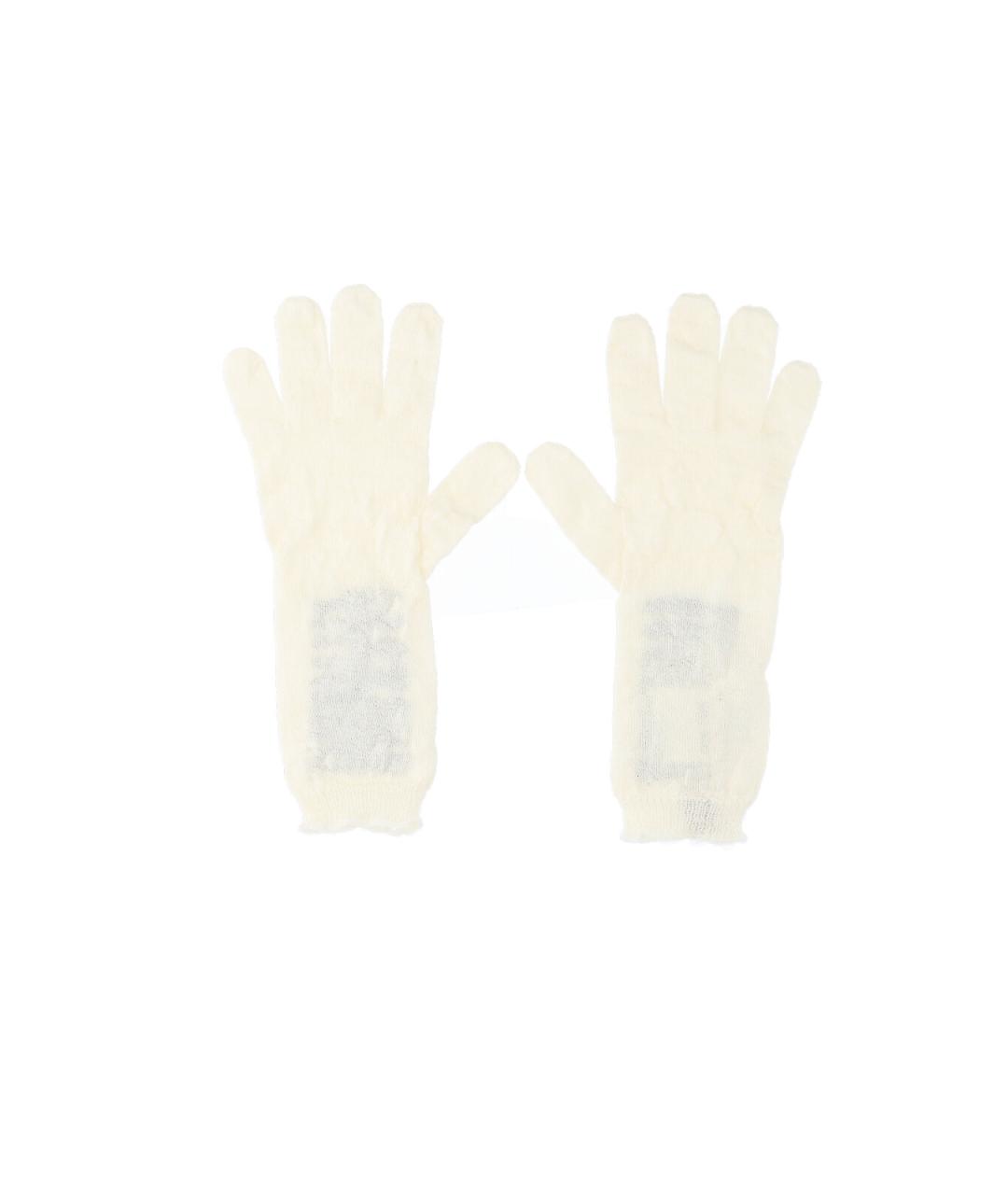 MM6 MAISON MARGIELA Белые шерстяные перчатки, фото 2