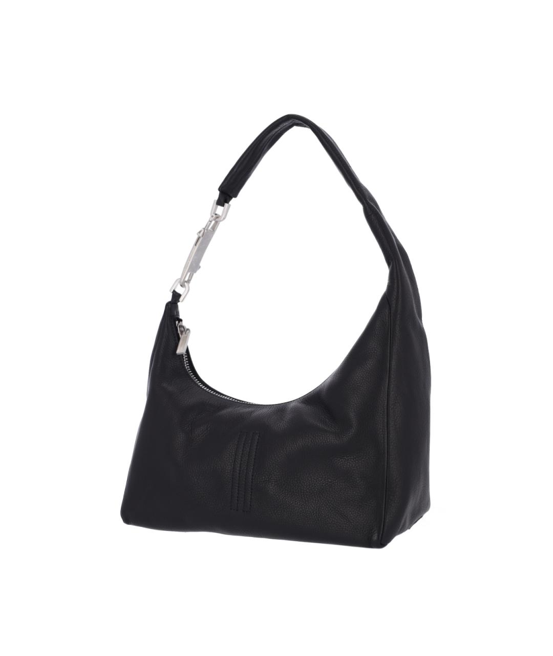 RICK OWENS Черная кожаная сумка через плечо, фото 2