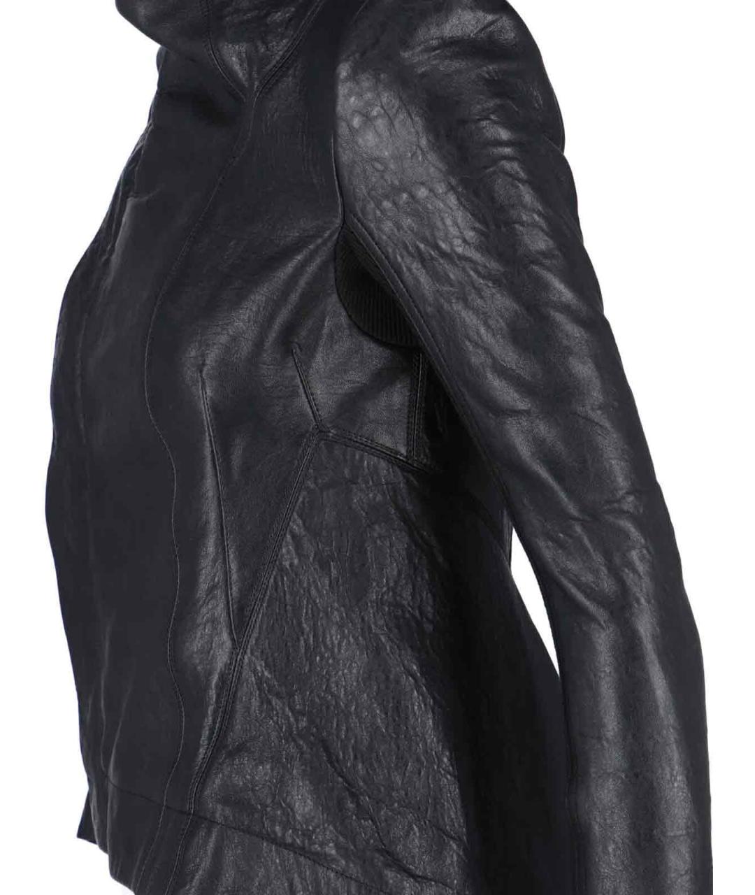 RICK OWENS Черная кожаная куртка, фото 3