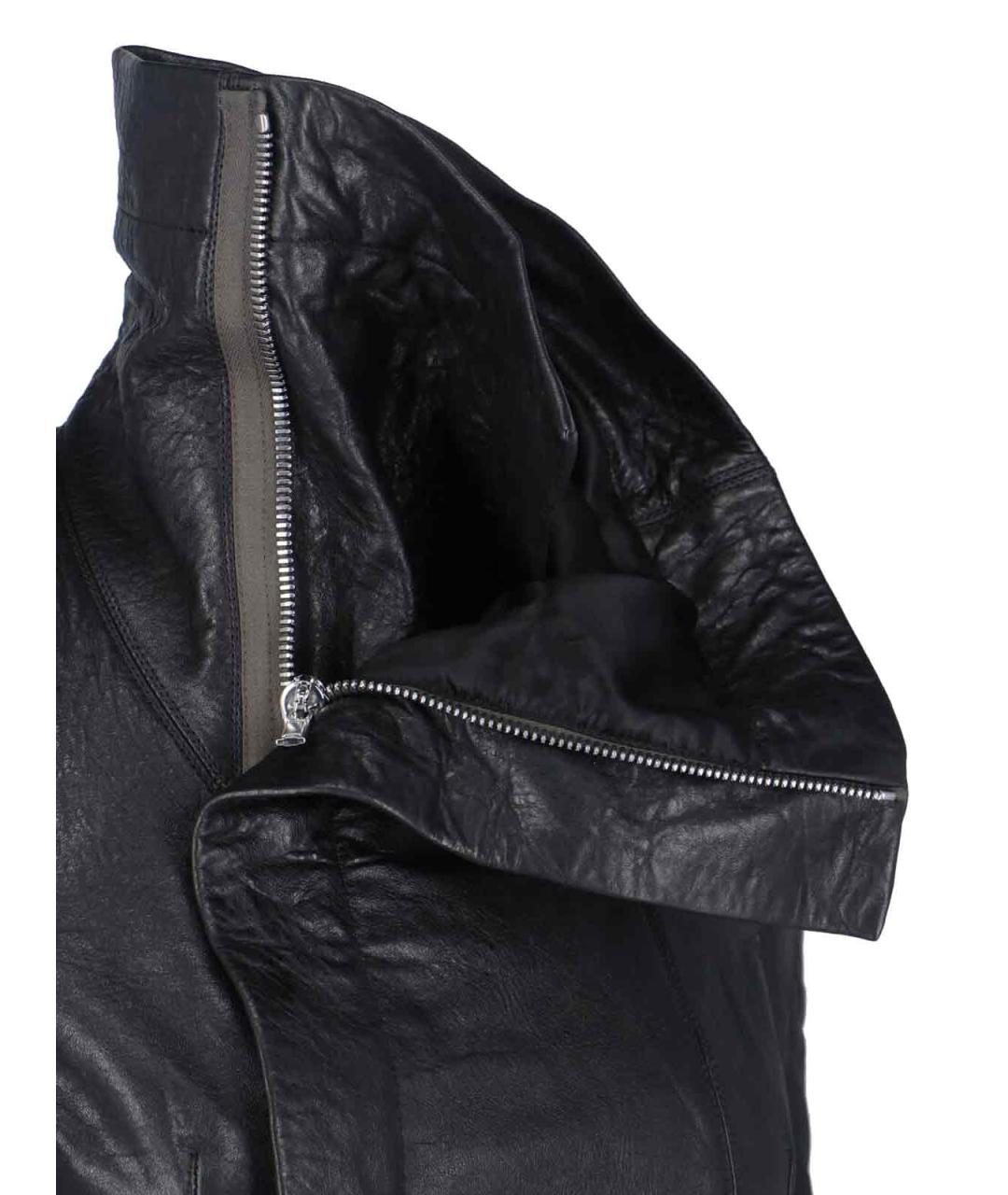 RICK OWENS Черная кожаная куртка, фото 4