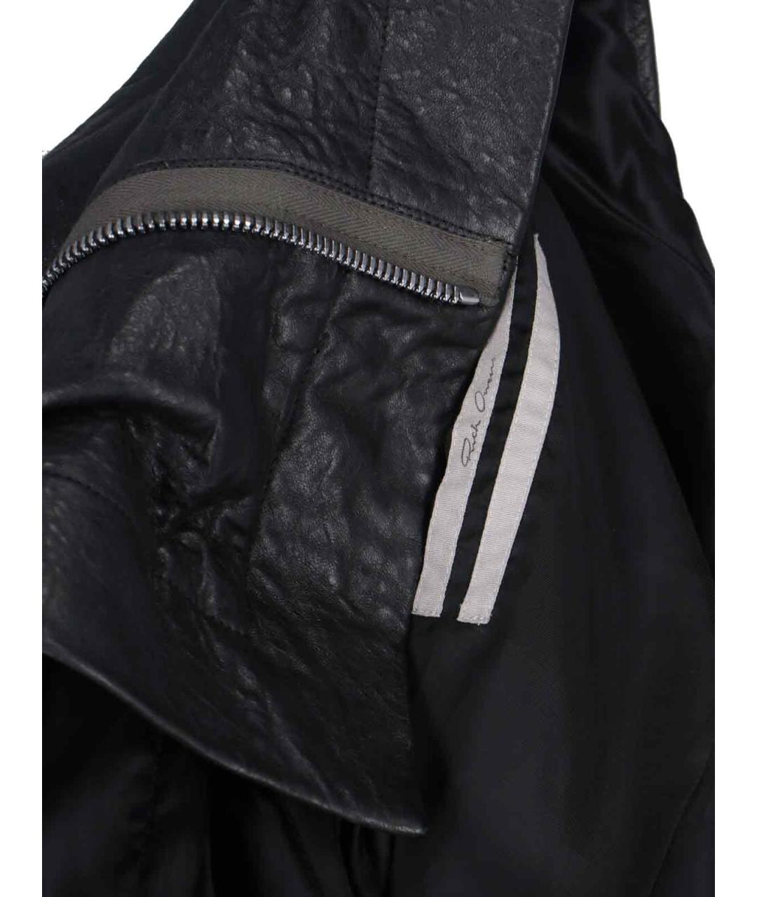 RICK OWENS Черная кожаная куртка, фото 5