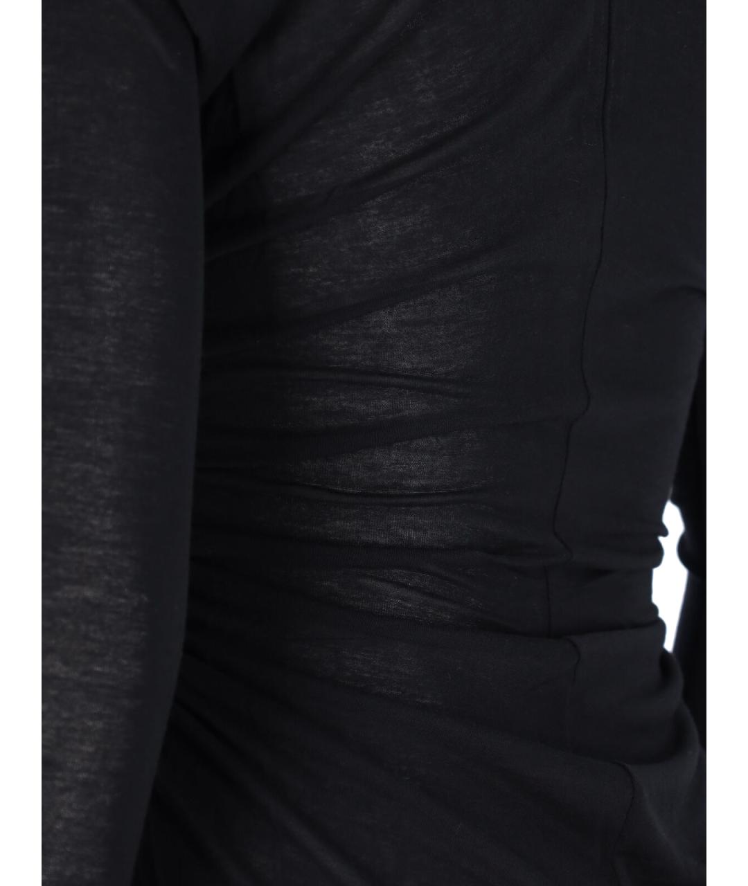 RICK OWENS Черное вискозное коктейльное платье, фото 5