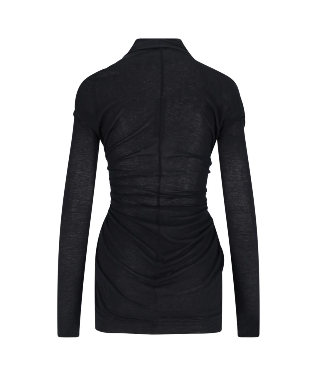 RICK OWENS Черное вискозное коктейльное платье, фото 2