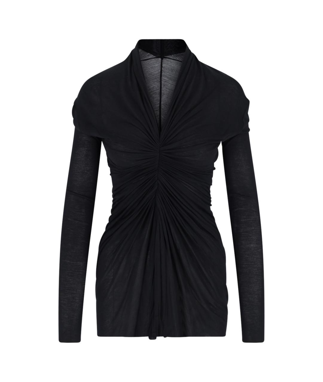 RICK OWENS Черное вискозное коктейльное платье, фото 1