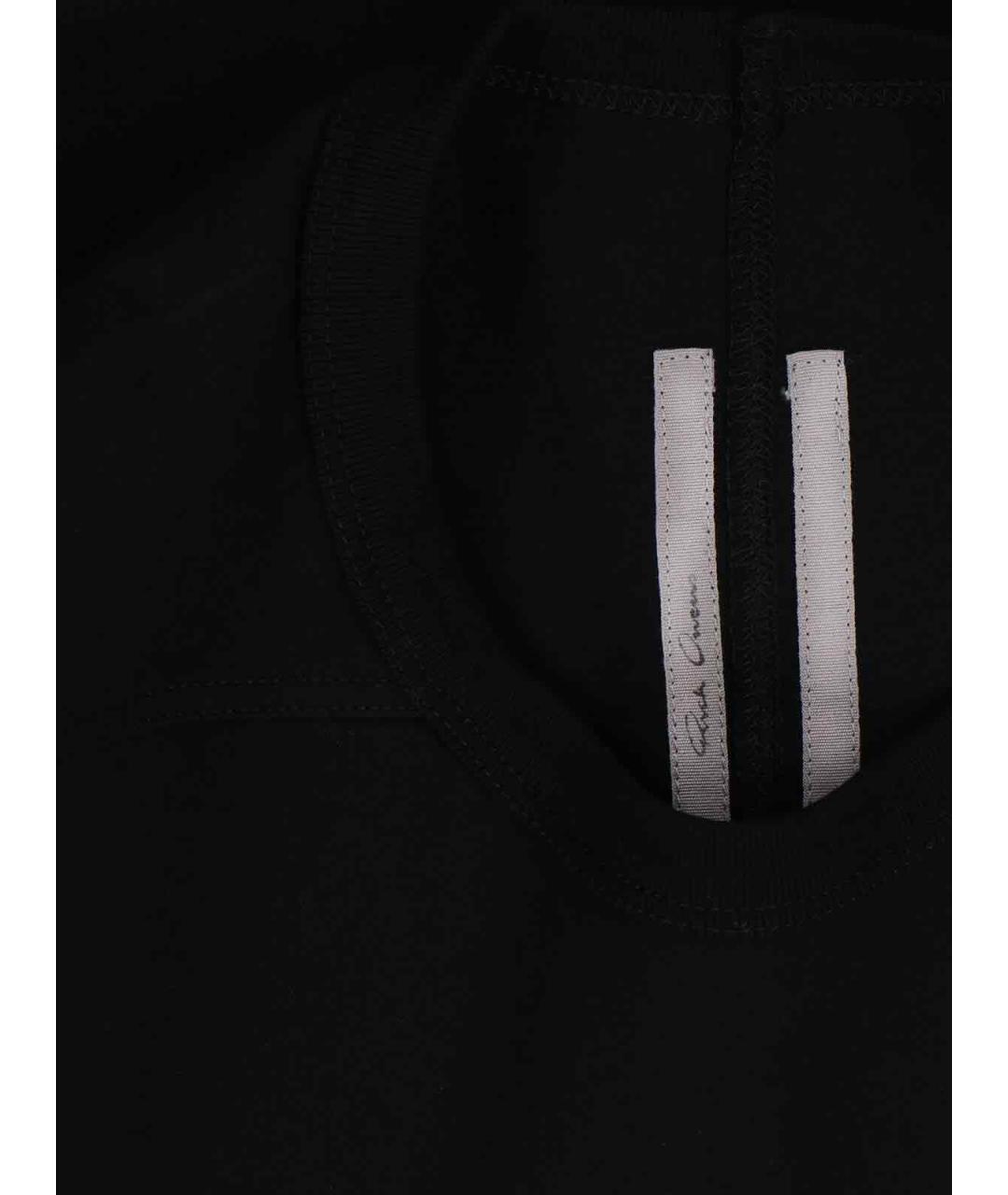 RICK OWENS Черная хлопковая футболка, фото 3