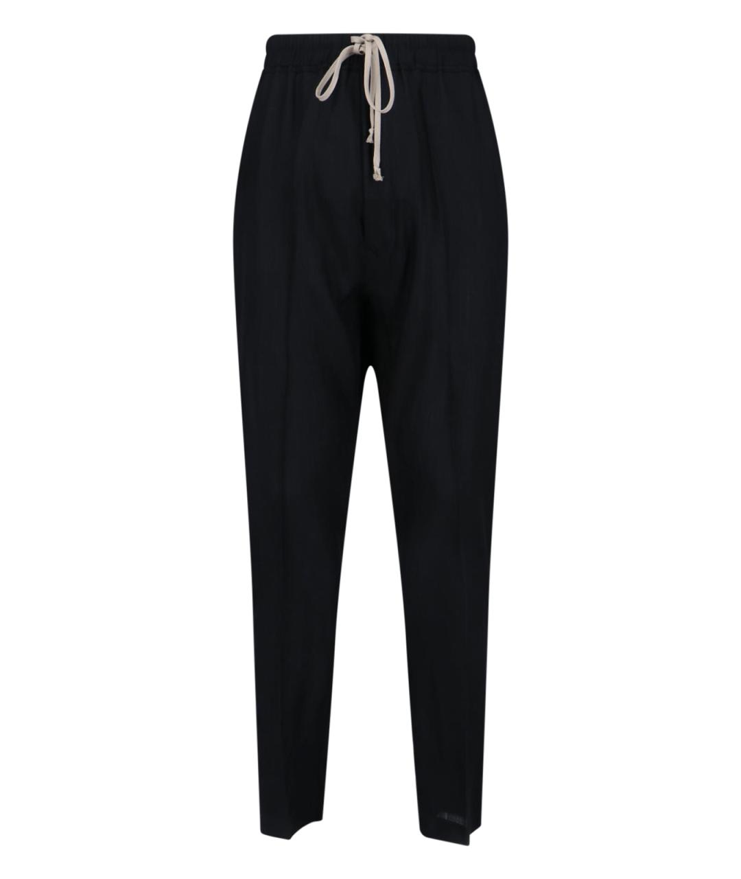 RICK OWENS Черные шерстяные повседневные брюки, фото 1