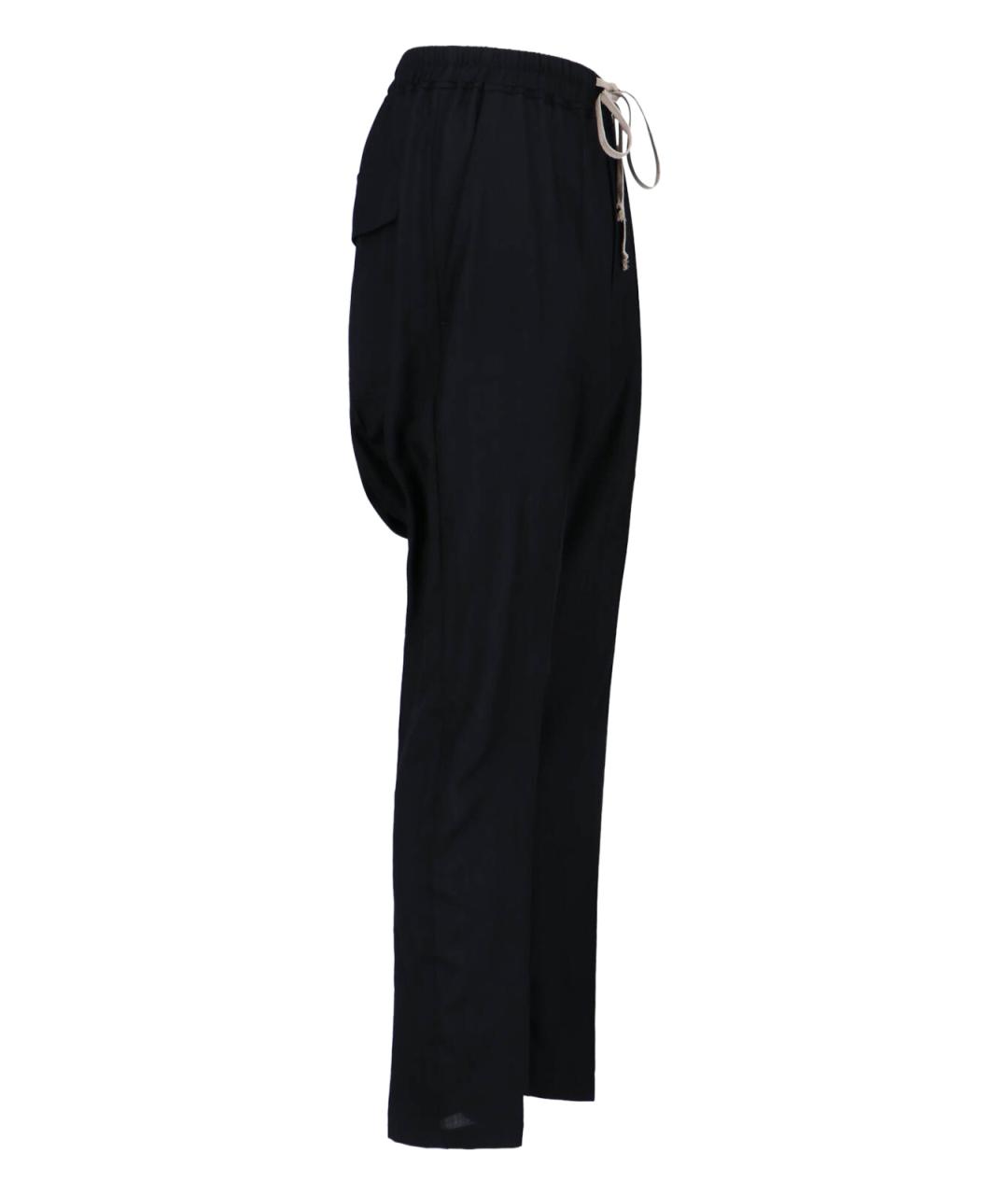 RICK OWENS Черные шерстяные повседневные брюки, фото 3