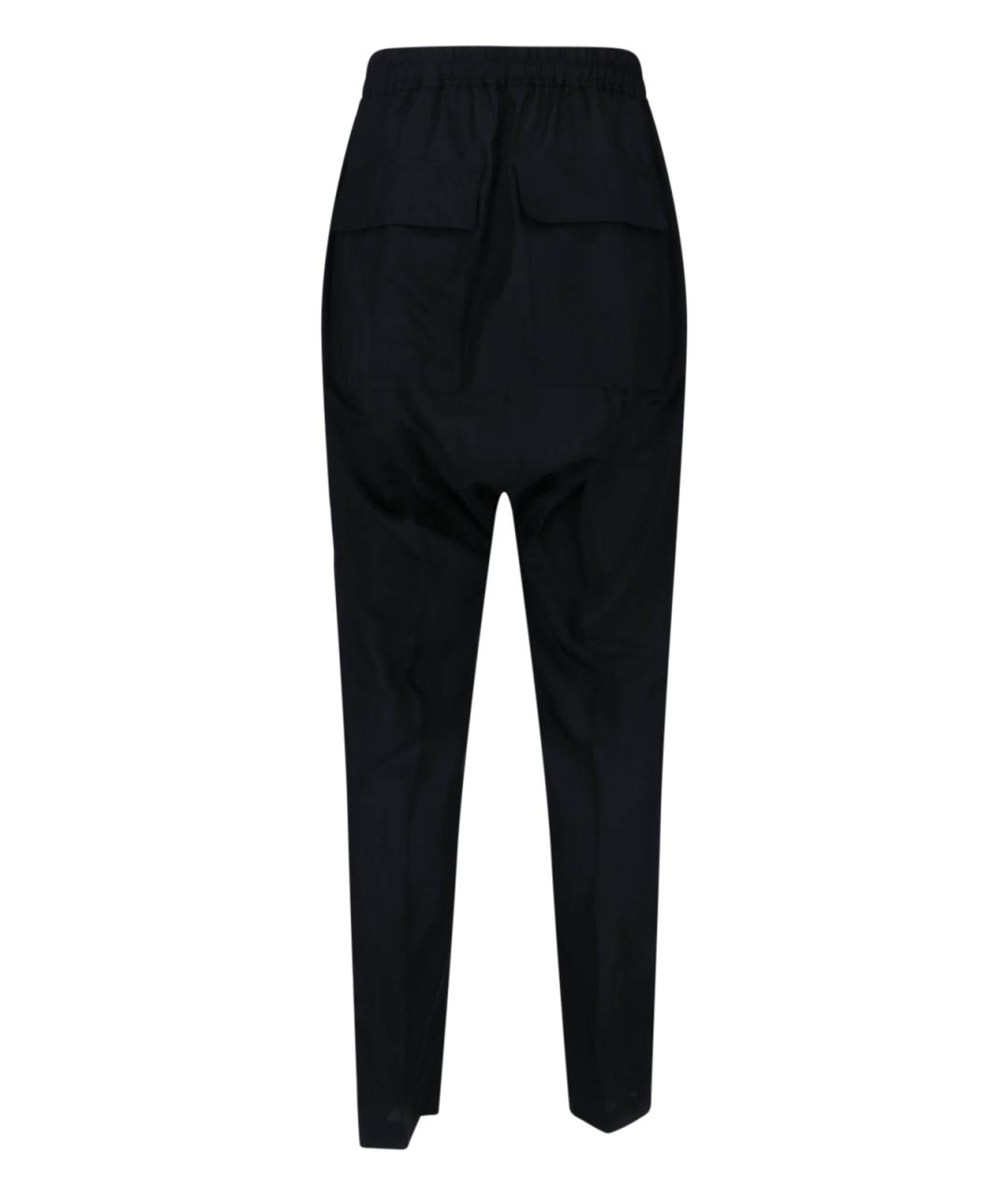 RICK OWENS Черные шерстяные повседневные брюки, фото 2