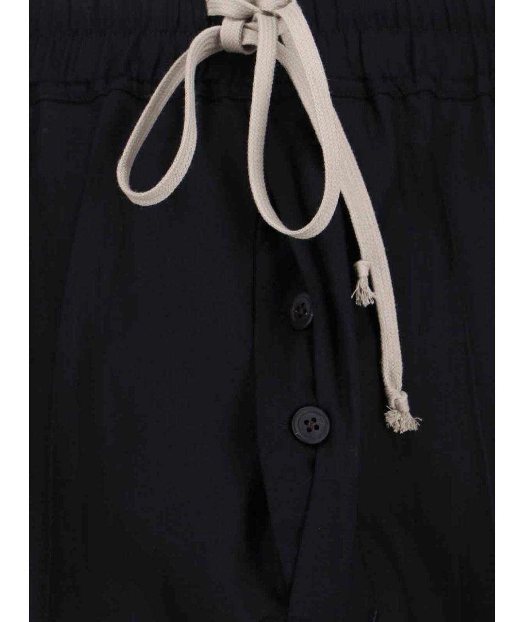 RICK OWENS Черные шерстяные повседневные брюки, фото 5