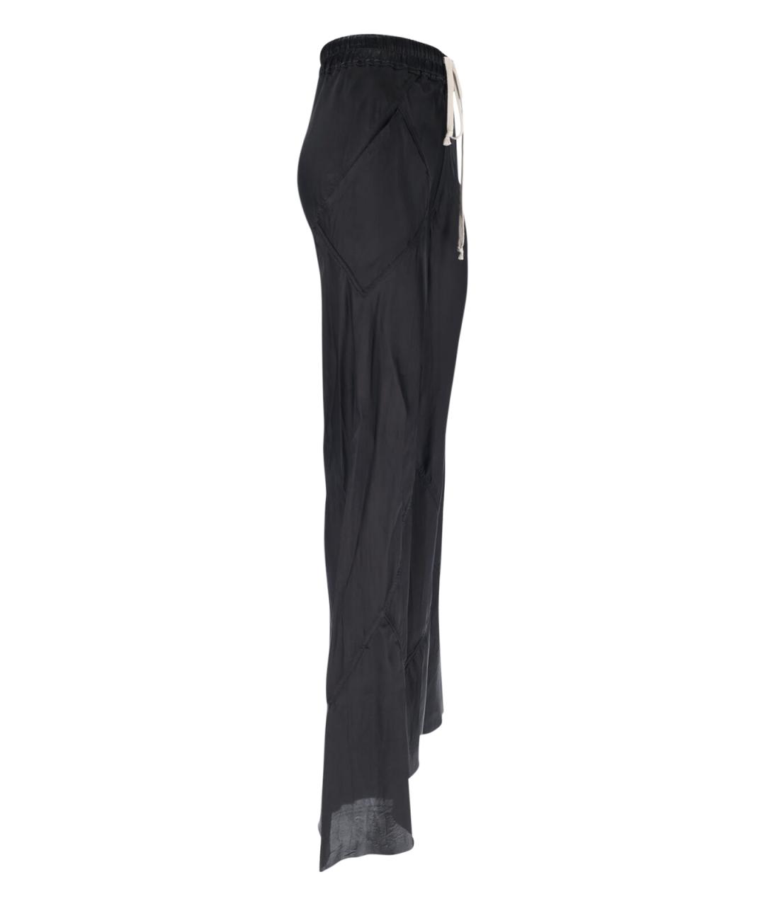 RICK OWENS Черные вискозные прямые брюки, фото 3