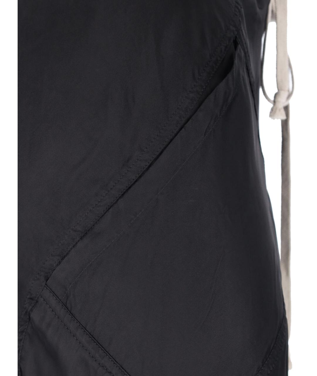 RICK OWENS Черные вискозные прямые брюки, фото 5