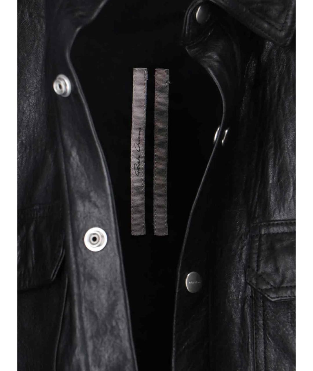 RICK OWENS Черная кожаная куртка, фото 5