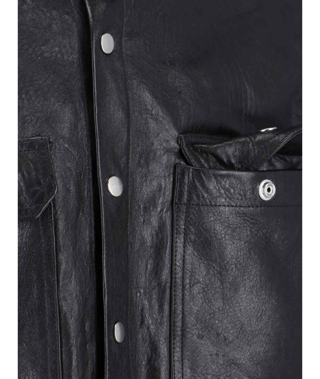 RICK OWENS Черная кожаная куртка, фото 4