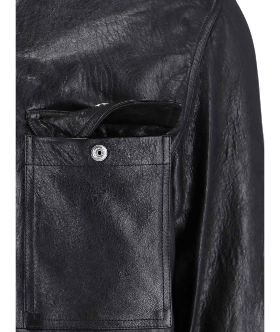 RICK OWENS Черная кожаная куртка, фото 3