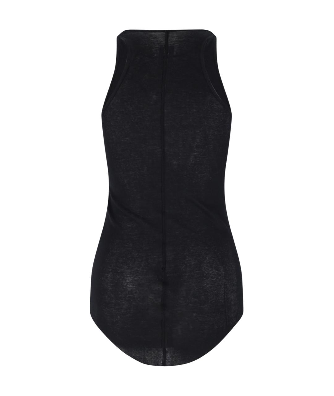 RICK OWENS Черная хлопковая майка, фото 2